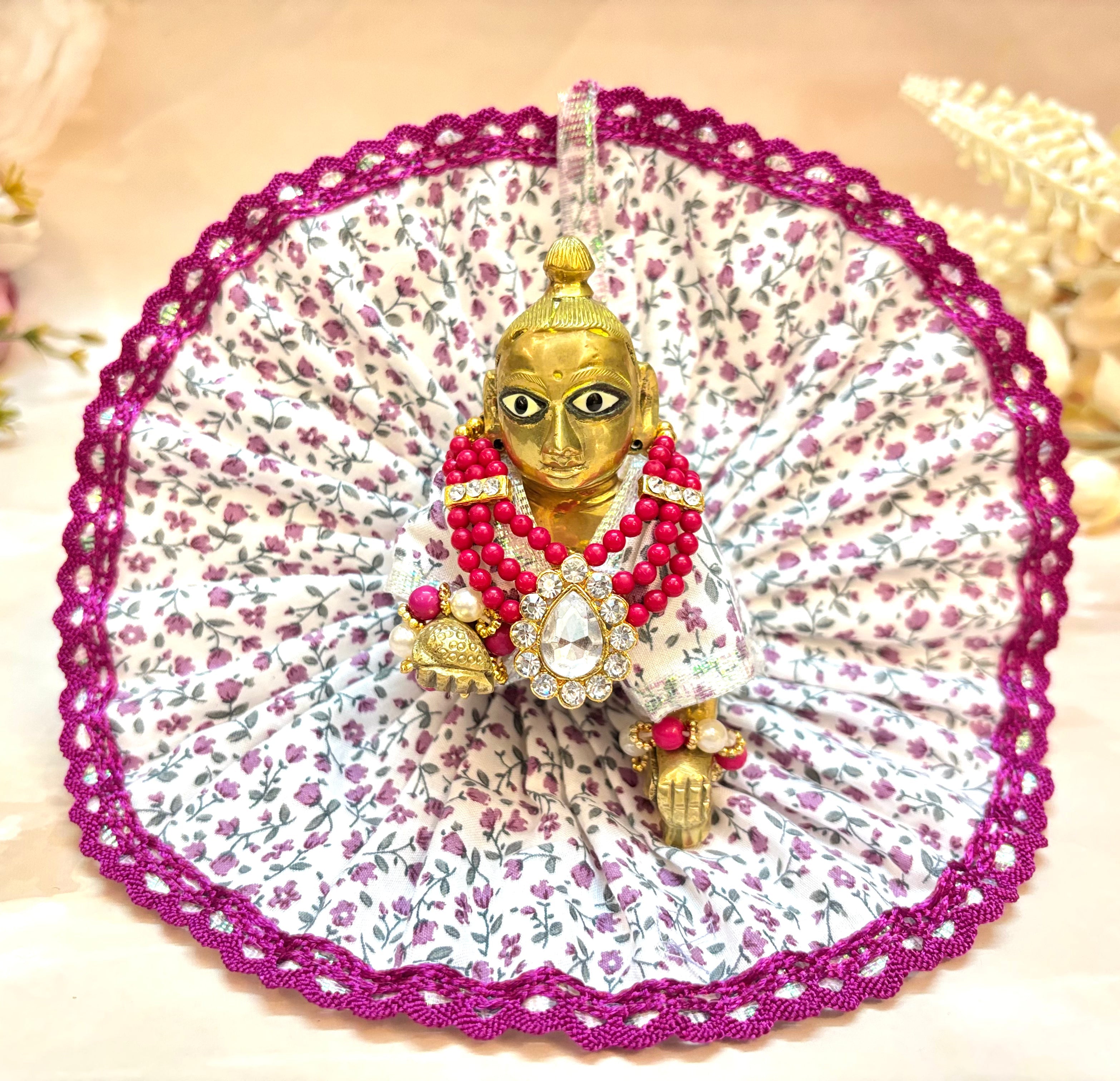 Handmade Laddu Gopal Dress - Designer Cotton Poshak for Kanha Ji & Bal Gopal | Fancy Janmashtami Outfit in Mixed Colors (Pack of 1)