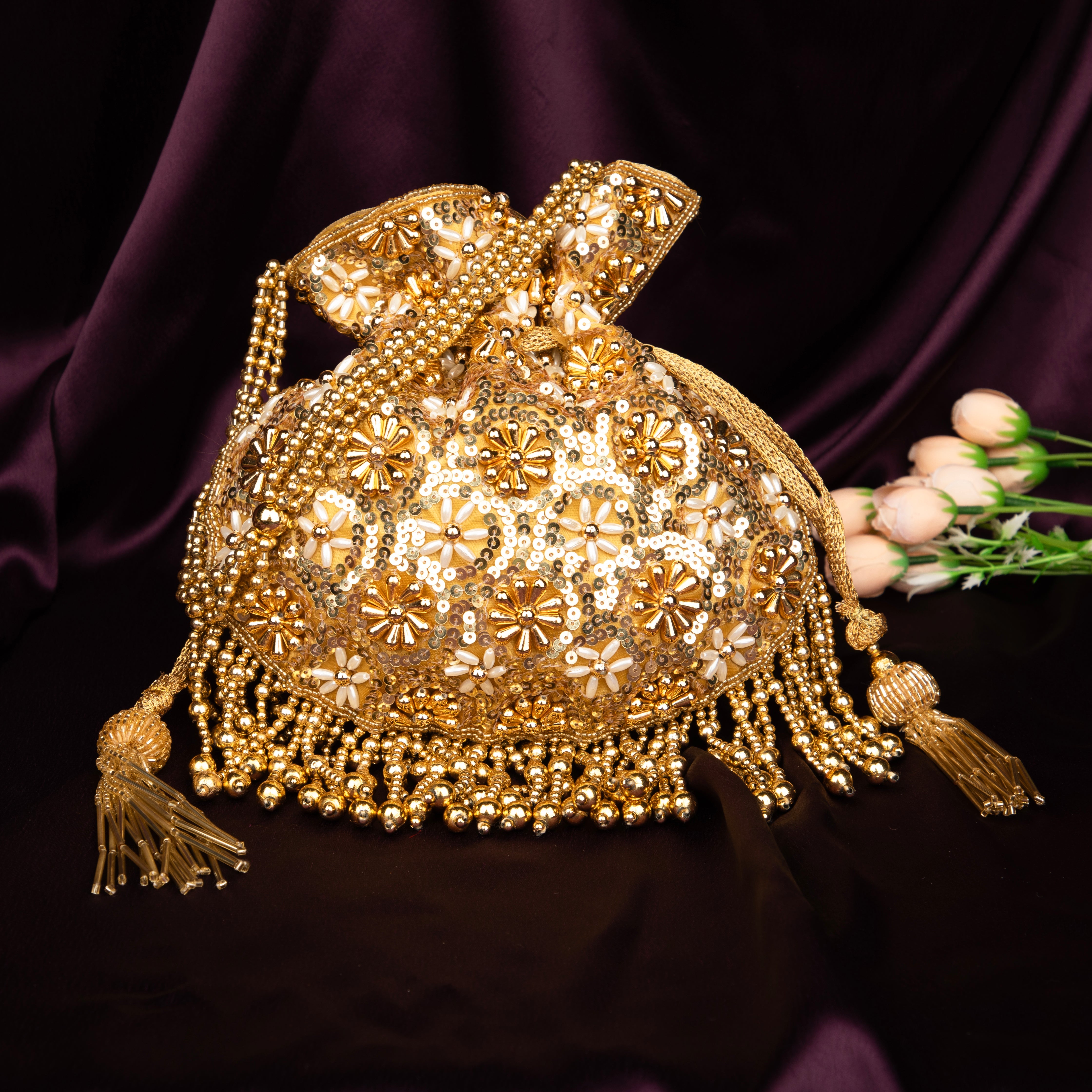 Handmade Royal Hour Potli - Designer Laddu Gopal Dress & Kanha Ji Poshak for Janmashtami Celebrations | Fancy Bal Gopal & Krishna Ji Dress