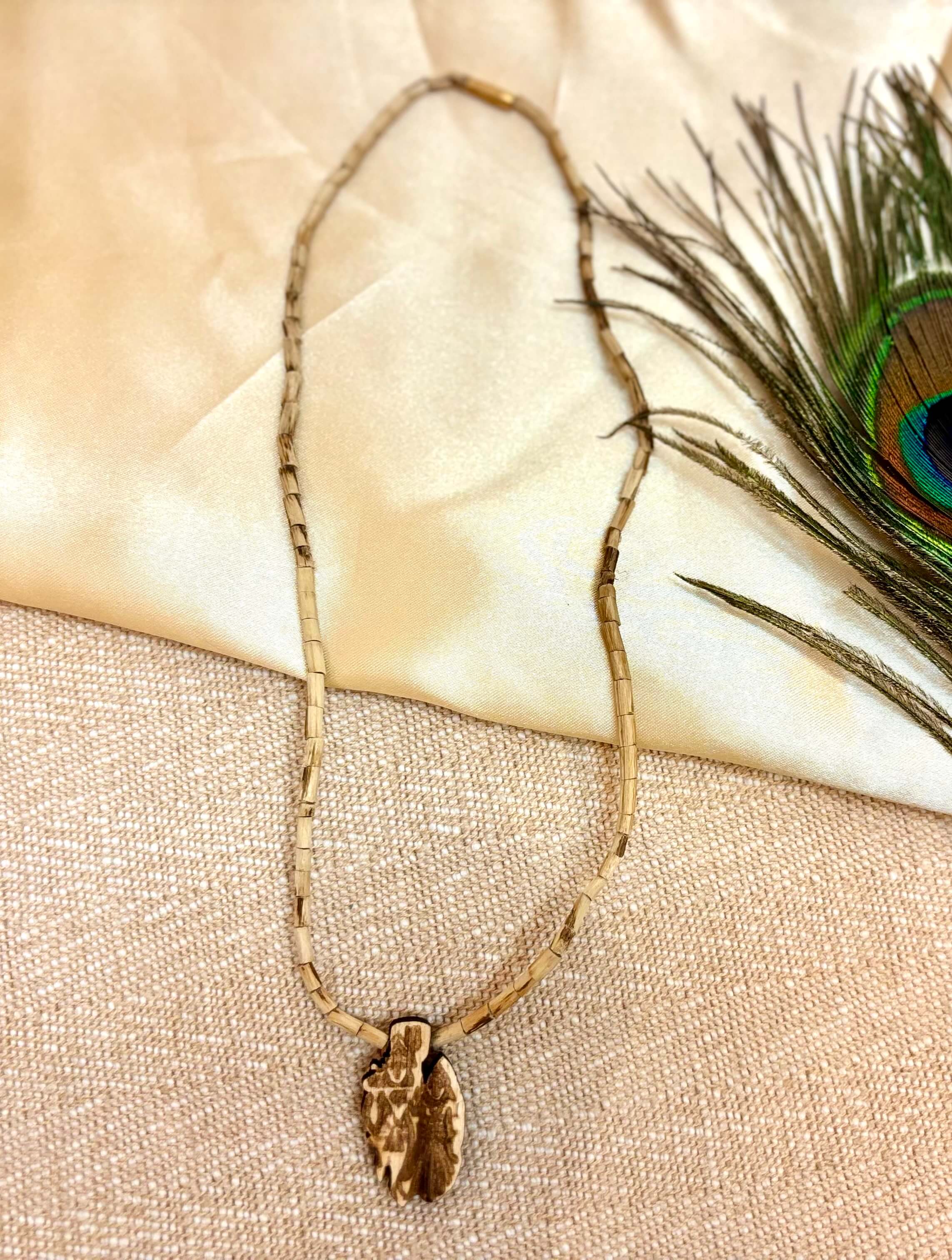Handmade Original Tulsi Mala with Radhe Krishna Pendant - Perfect for Janmashtami, Designer Laddu Gopal Dress, Kanha Ji Poshak & Bal Gopal Dress