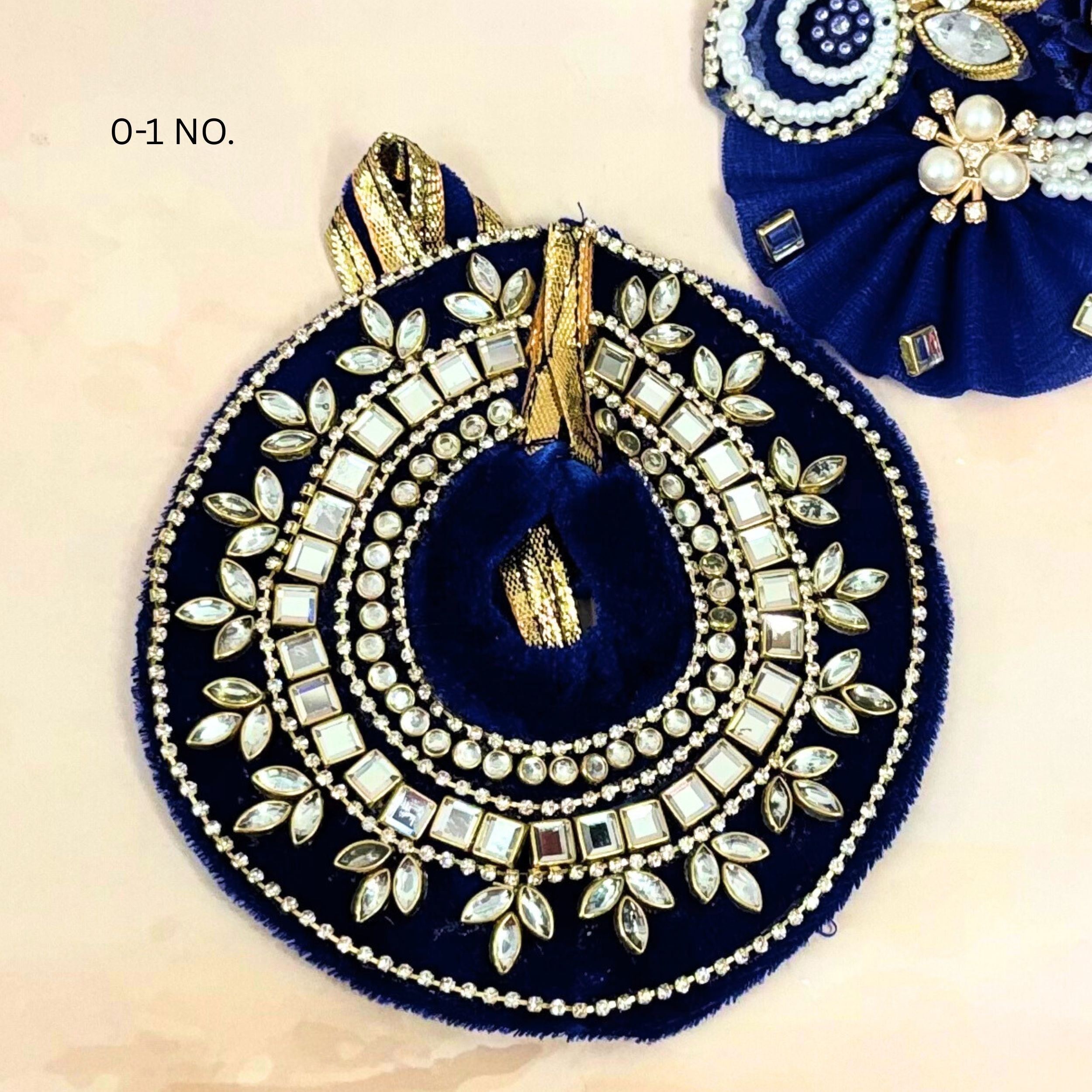 Handmade Neelrajya Velvet Laddu Gopal Dress - Designer Kanha Ji Poshak, Fancy Bal Gopal Dress for Janmashtami Celebrations