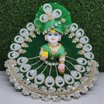 Designer Dark Green Laddu Gopal Dress | Fancy Kanha Ji Poshak for Janmashtami | Comfortable & Unique Bal Gopal Dress (Size 0-6)