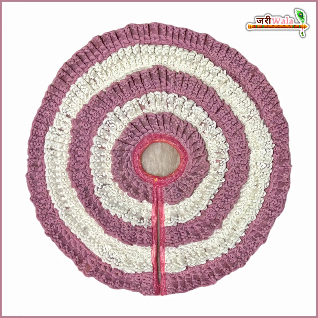 Handmade Designer Blended Frill Thread Work Poshak for Laddu Gopal & Kanha Ji - Elegant Pyazi & White Dress for Janmashtami Festival