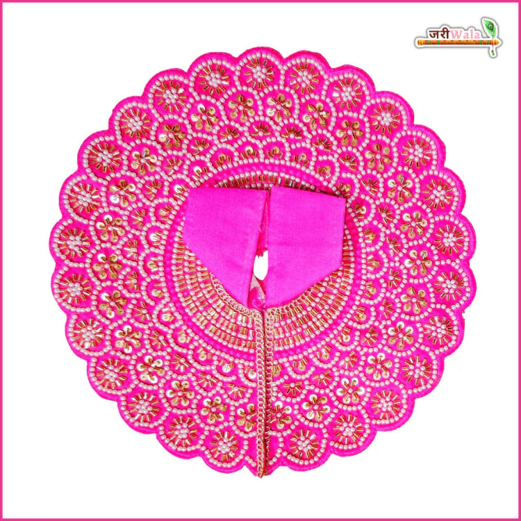 Handmade Magenta Laddu Gopal Dress with Moti Cutdana Work | Designer Kanha Ji Poshak for Janmashtami | Fancy Bal Gopal Dress