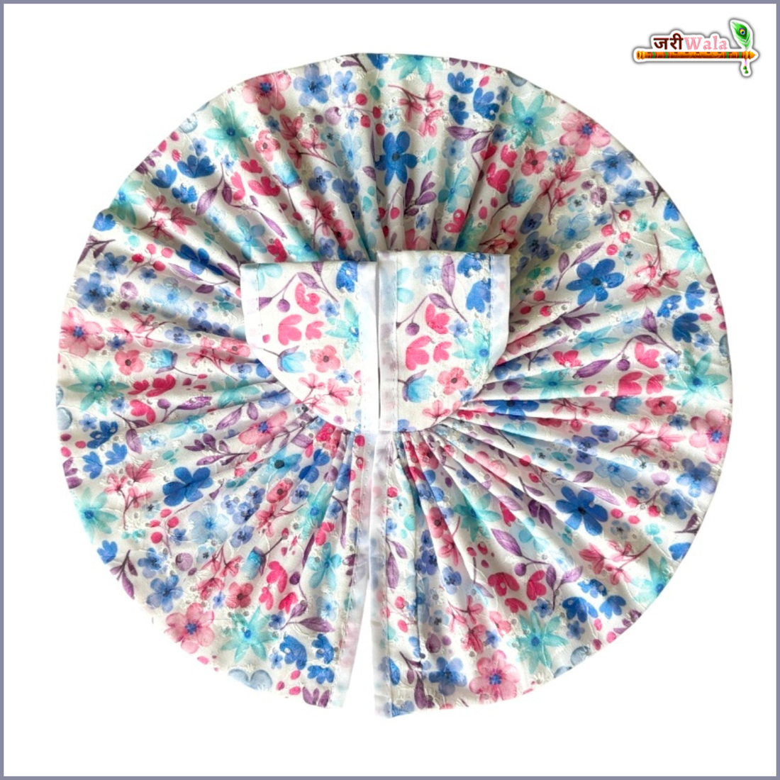 Handmade Light Blue Floral Print Laddu Gopal Poshak | Designer Kanha Ji Dress for Janmashtami | Fancy Bal Gopal Dress | Krishna Ji Poshak
