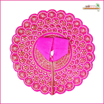 Handmade Magenta Laddu Gopal Dress with Moti Cutdana Work | Designer Kanha Ji Poshak for Janmashtami | Fancy Bal Gopal Dress