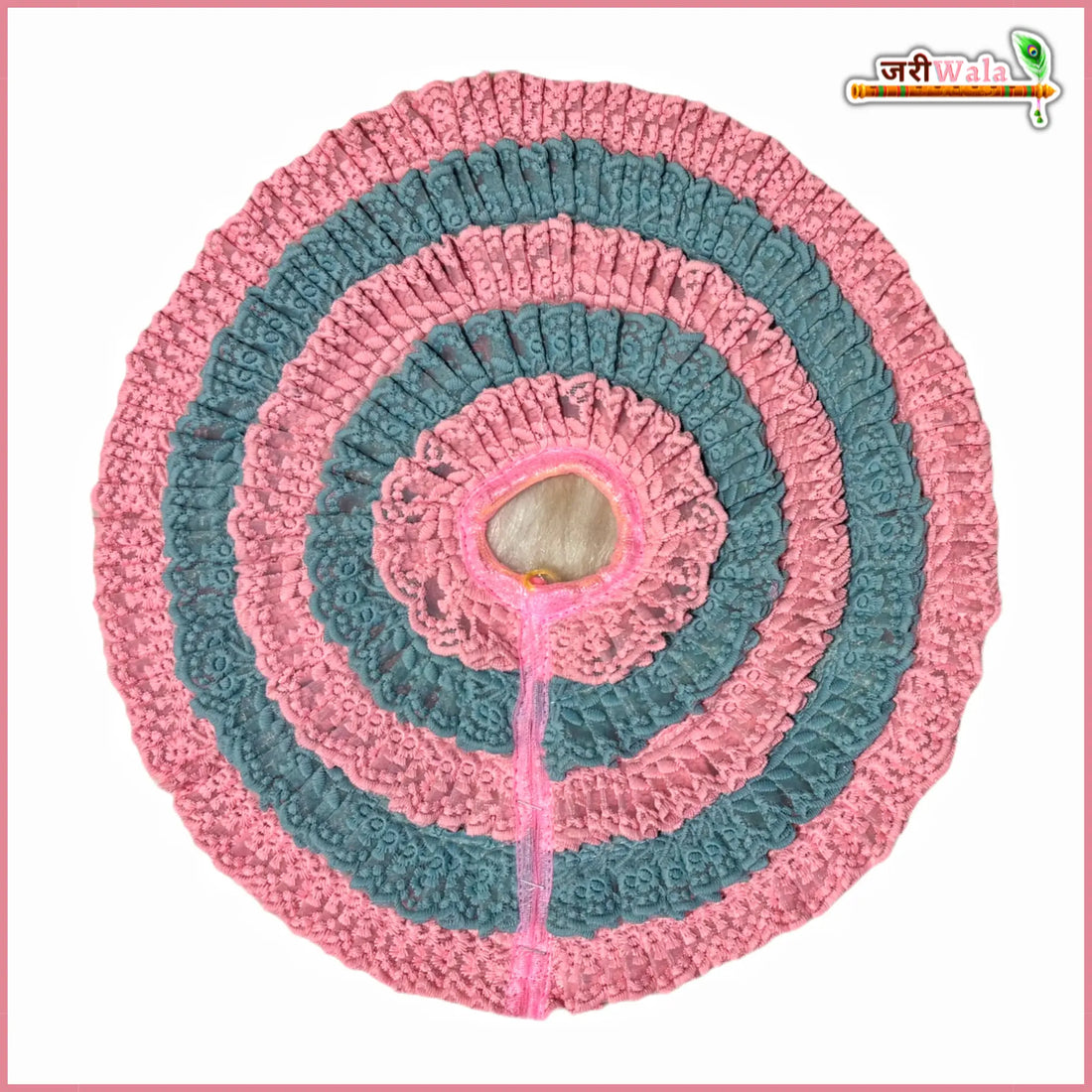 Handmade Baby Pink & Ice Blue Designer Laddu Gopal Dress | Fancy Kanha Ji Poshak with Patka for Janmashtami & Festivals