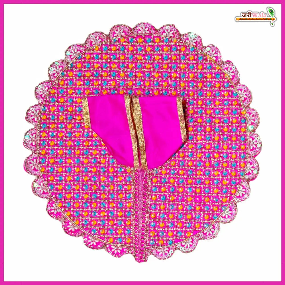 Handmade Designer Magenta Laddu Gopal Dress with Sitara Cutdana Work | Fancy Kanha Ji Poshak for Janmashtami & Festivals | Bal Gopal & Krishna Ji Dress