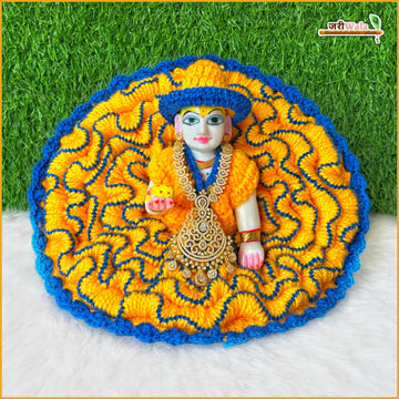 Handmade Woolen Fancy Multicolor Laddu Gopal Poshak with Cap - Designer Kanha Ji Dress for Janmashtami, Bal Gopal & Krishna Ji Celebrations