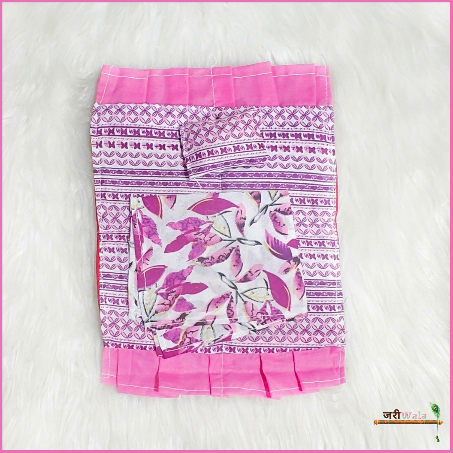 Cotton Printed 3 Piece Gadda Takia Set Baby Pink