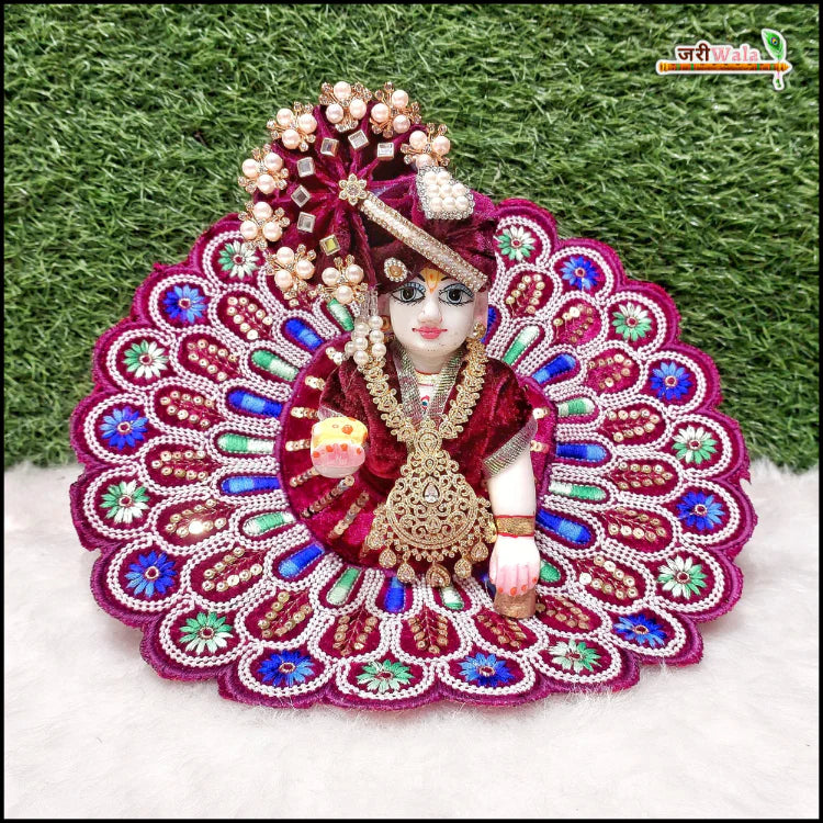 Handmade Dark Purple Laddu Gopal Dress with Sitara Moti Work | Designer Kanha Ji Poshak for Janmashtami | Fancy Bal Gopal & Krishna Ji Dress
