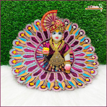 Handmade Designer Wine Laddu Gopal Poshak with Sitara Work | Fancy Bal Gopal Dress for Janmashtami & Festivals | Krishna Ji Dress