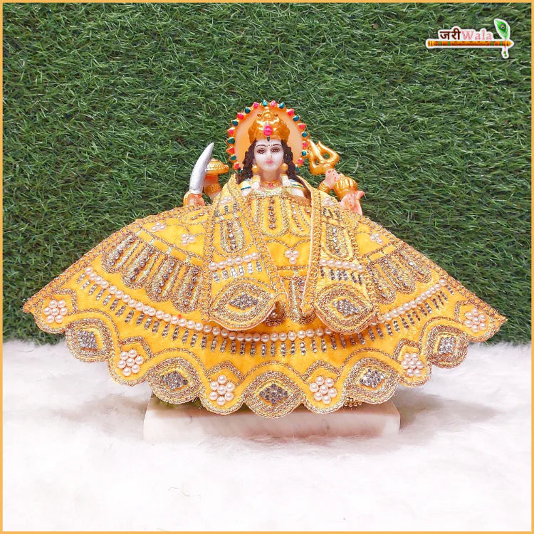 Handmade Designer Yellow Lehnga Patka with Shaneel Thread & Moti Work - Perfect for Laddu Gopal Dress, Kanha Ji Poshak, and Janmashtami Celebrations