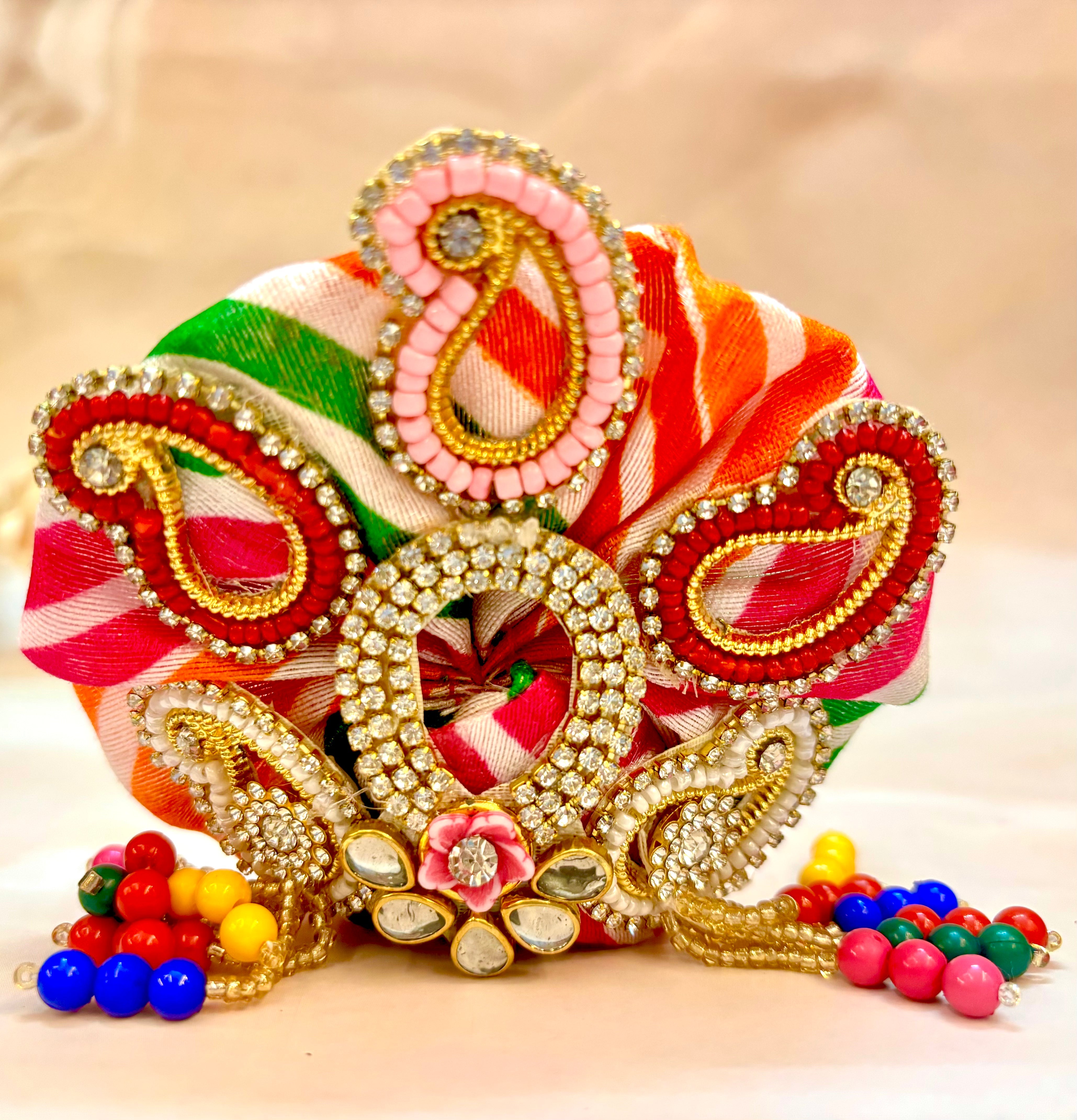 Luxe Handmade Holi Special 4-Piece Laddu Gopal Dress Set | Designer Kanha Ji Poshak & Bal Gopal Dress for Janmashtami Festival
