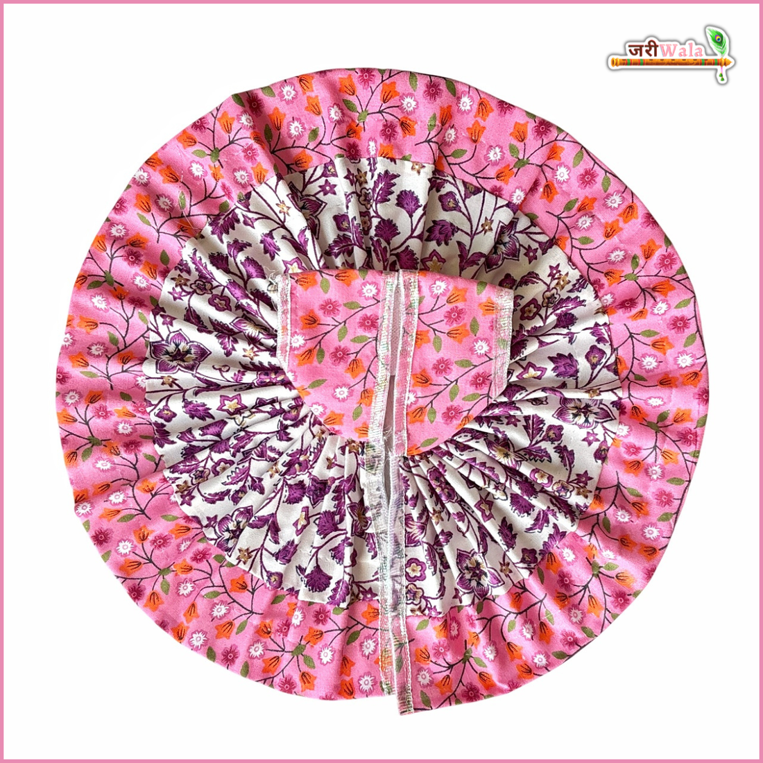 Handmade Baby Pink Floral Print Laddu Gopal Poshak | Designer Kanha Ji Dress for Janmashtami | Fancy Bal Gopal Dress | Krishna Ji Poshak