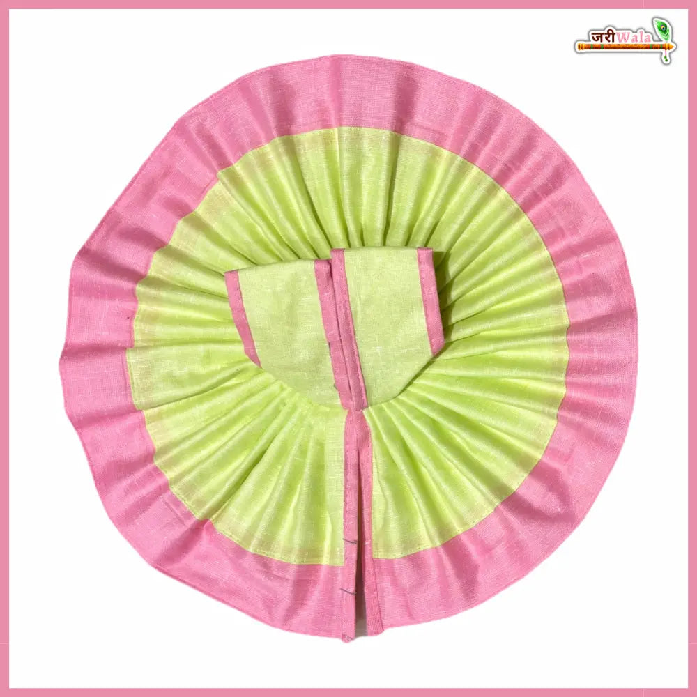 Handmade Designer Coton Plain Lemon & Light Pink Laddu Gopal Dress | Fancy Kanha Ji Poshak for Janmashtami & Festivals | Bal Gopal & Krishna Ji Dress