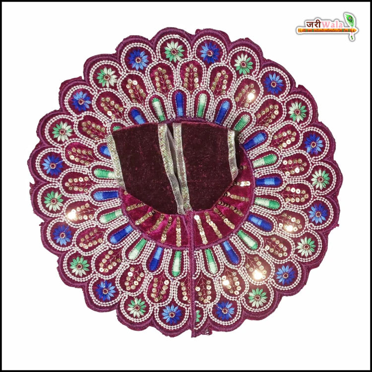 Handmade Dark Purple Laddu Gopal Dress with Sitara Moti Work | Designer Kanha Ji Poshak for Janmashtami | Fancy Bal Gopal Dress