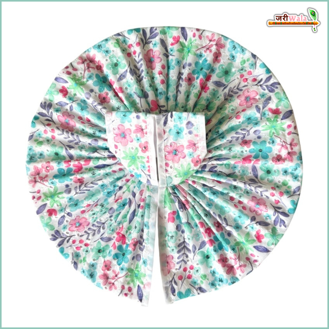 Handmade Sea Green Floral Print Laddu Gopal Dress | Designer Kanha Ji Poshak for Janmashtami | Fancy Bal Gopal Dress | Krishna Ji Outfit