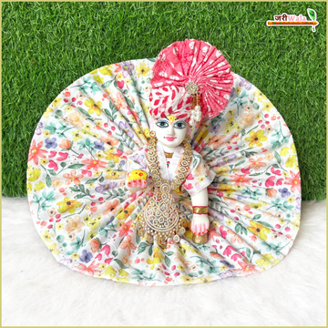 Handmade Cotton Floral Print Yellow Laddu Gopal Poshak | Designer Kanha Ji Dress for Janmashtami | Fancy Bal Gopal Dress