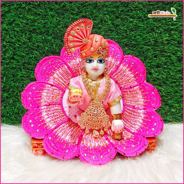 Handmade Baby Pink & Magenta Laddu Gopal Poshak - Designer Kanha Ji Dress for Janmashtami, Fancy Bal Gopal Dress, Krishna Ji Poshak