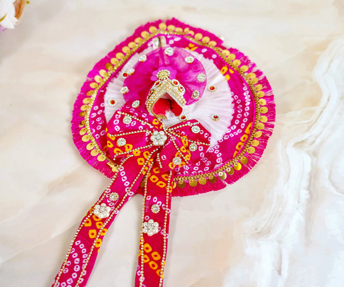 Handmade Pink Cute Bow Laddu Gopal Dress | Designer Kanha Ji Poshak for Janmashtami | Fancy Bal Gopal & Krishna Ji Dress