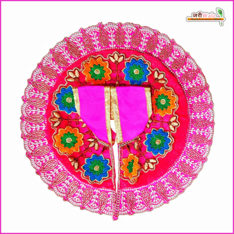 Handmade Magenta Laddu Gopal Dress with Frill and Moti Cutdana Thread Work | Designer Kanha Ji Poshak for Janmashtami & Festivals
