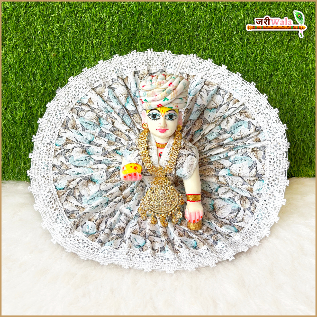 Handmade Multicolor Cotton Floral Print Laddu Gopal Poshak | Designer Kanha Ji Dress for Janmashtami | Fancy Bal Gopal Dress & Krishna Ji Poshak