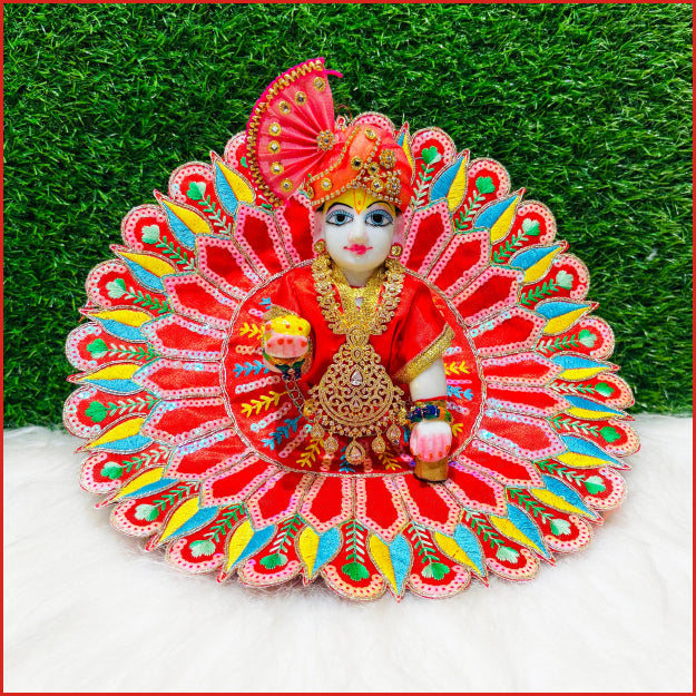 Handmade Red Laddu Gopal Dress with Sitara Work | Designer Kanha Ji Poshak for Janmashtami | Fancy Bal Gopal Dress for Festivals