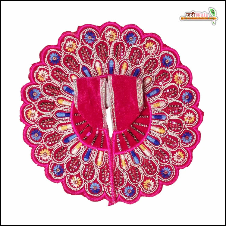 Handmade Magenta Laddu Gopal Dress with Sitara Moti Work | Designer Kanha Ji Poshak for Janmashtami | Fancy Bal Gopal Dress