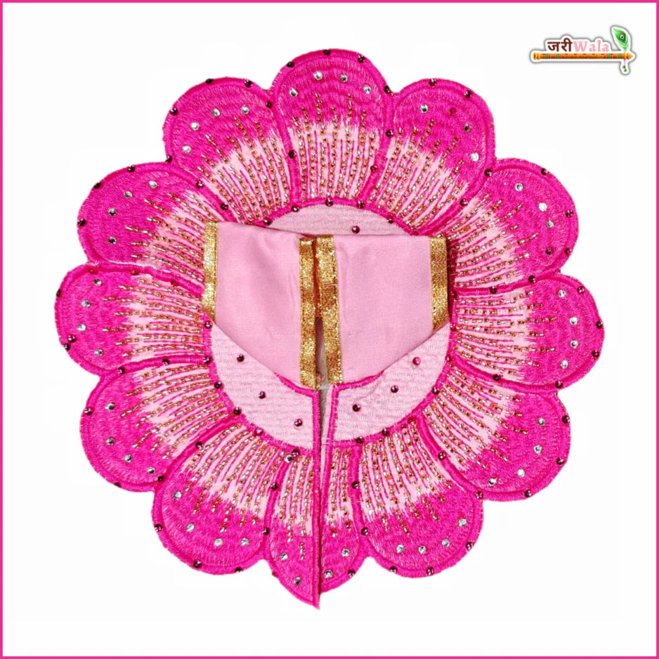 Handmade Baby Pink & Magenta Laddu Gopal Poshak - Designer Kanha Ji Dress for Janmashtami, Fancy Bal Gopal Dress, Krishna Ji Poshak