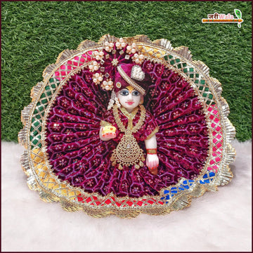 Handmade Designer Wine Laddu Gopal Dress with Sitara Lace Work - Fancy Kanha Ji Poshak for Janmashtami & Festivals - Bal Gopal & Krishna Ji Dress