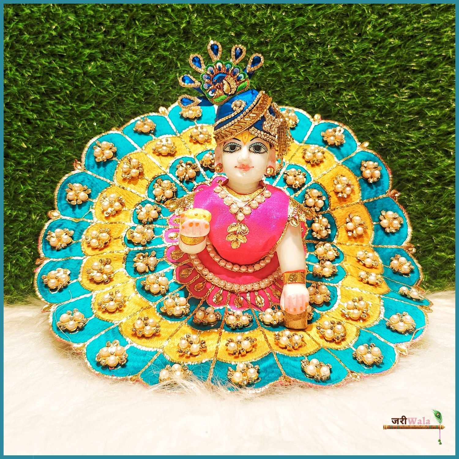 Handmade Multicolor Blended Thread Poshak for Laddu Gopal | Designer Kanha Ji Dress | Fancy Bal Gopal Dress for Janmashtami Celebrations