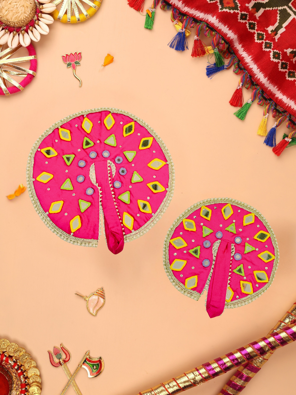 Handmade Madhuro Magenta Laddu Gopal Dress | Designer Kanha Ji Poshak for Janmashtami | Fancy Bal Gopal & Krishna Ji Dress