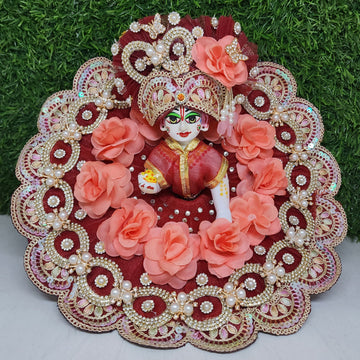 Designer Mehroon Laddu Gopal Dress | Fancy Kanha Ji Poshak for Janmashtami, Diwali & Holi | Comfortable Fabric, Size 0-6