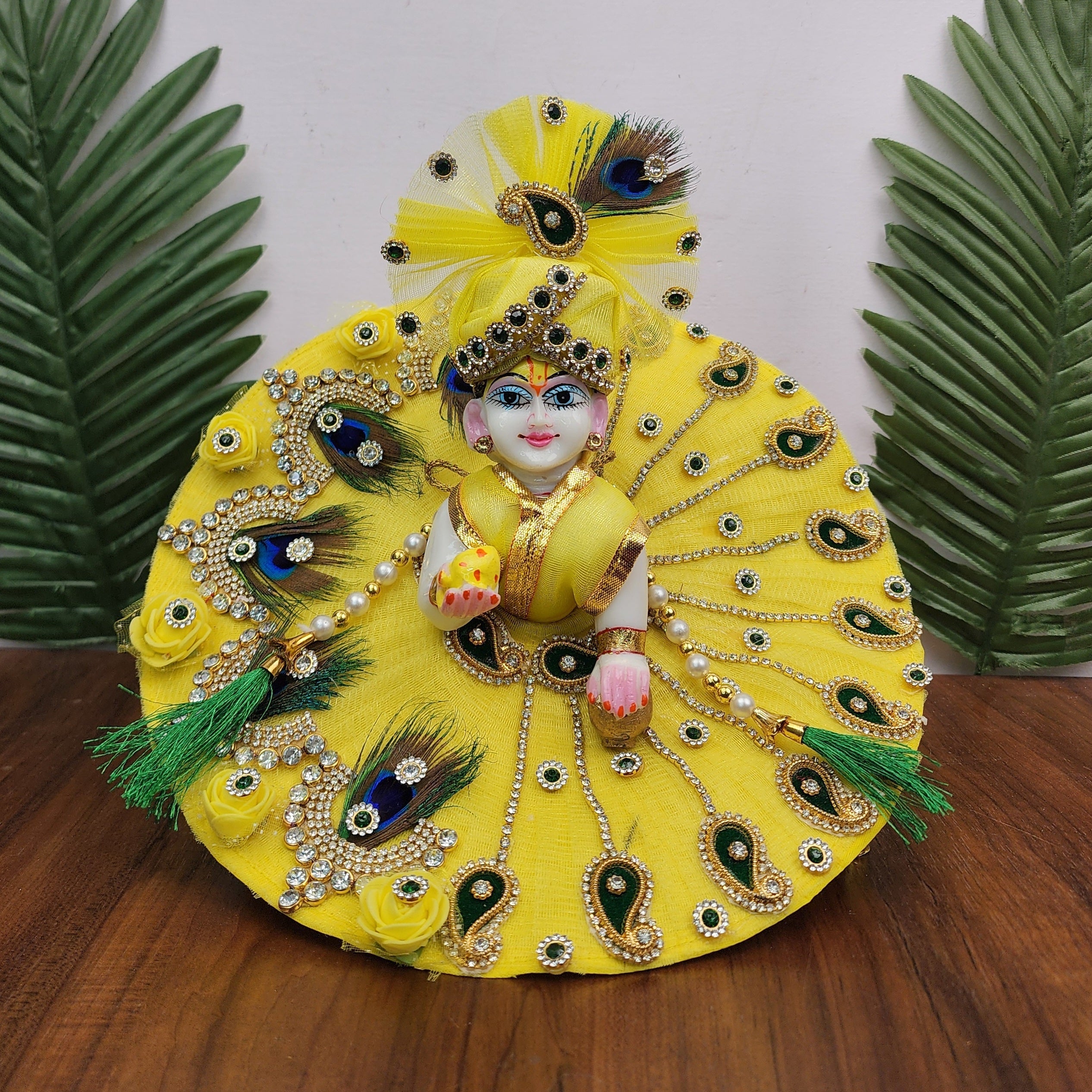 Handmade Lemon Laddu Gopal Dress - Designer Kanha Ji Poshak for Janmashtami | Fancy Bal Gopal Dress & Krishna Ji Dress