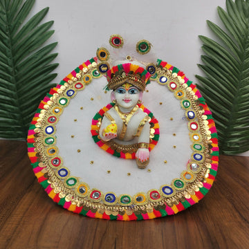 Handmade Multicolor Designer Laddu Gopal Dress with Pagdi - Fancy Kanha Ji Poshak for Janmashtami & Festivals | Bal Gopal & Krishna Ji Dress