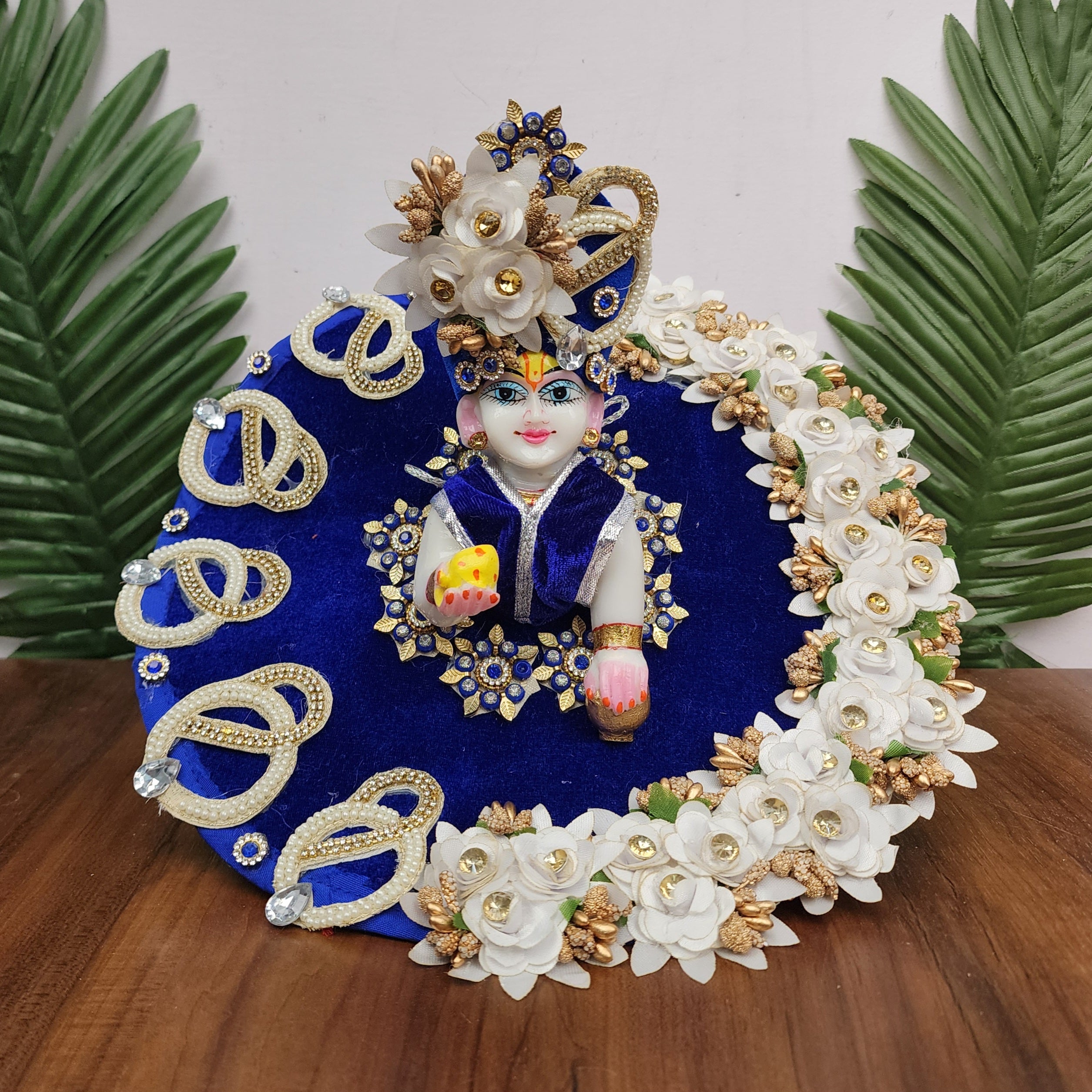 Handmade Blue Heavy Dress with Pagdi for Kanha Ji | Designer Laddu Gopal Poshak & Bal Gopal Dress for Janmashtami Festival
