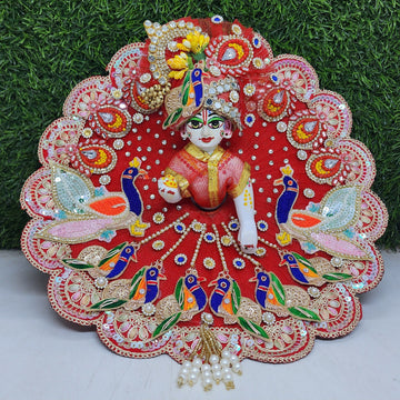 Designer Red Heavy Laddu Gopal Dress | Fancy Kanha Ji Poshak for Janmashtami, Diwali & Holi | Comfortable Fabric | Size 0-6 Available