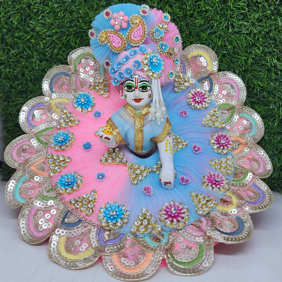 Designer Baby Pink Laddu Gopal Dress | Fancy Kanha Ji Poshak for Janmashtami & Festivals | Comfortable Fabric, Size 0-6
