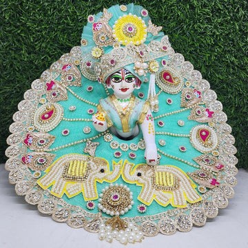 Designer Sea Green Heavy Laddu Gopal Dress | Kanha Ji Poshak for Festivals | Fancy Bal Gopal Dress for Janmashtami (Size 0-6)