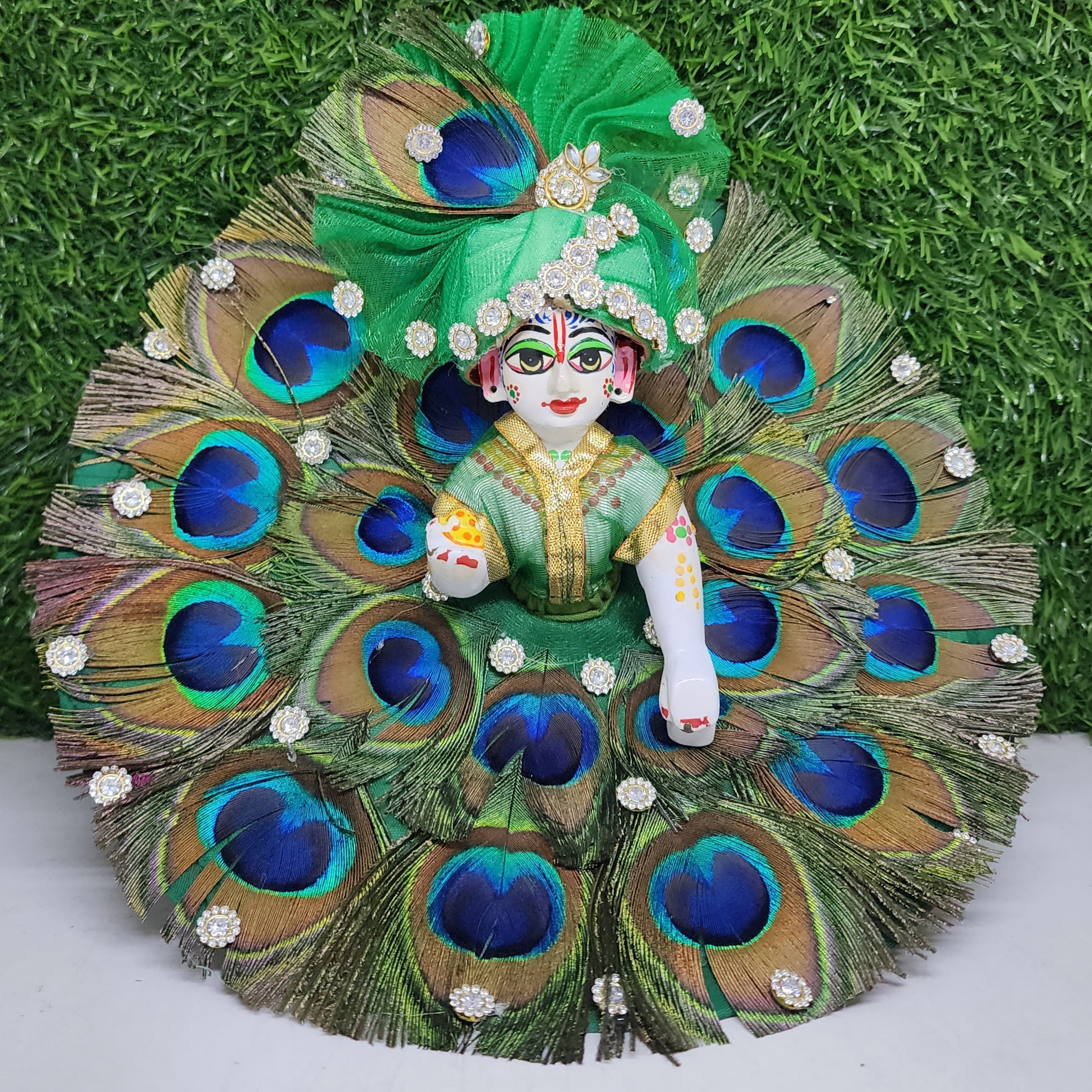 Designer Janmashtami Laddu Gopal Dress with Pagdi | Fancy Kanha Ji Poshak for Festivals | Size 0-6 | Unique Bal Gopal & Krishna Ji Dress