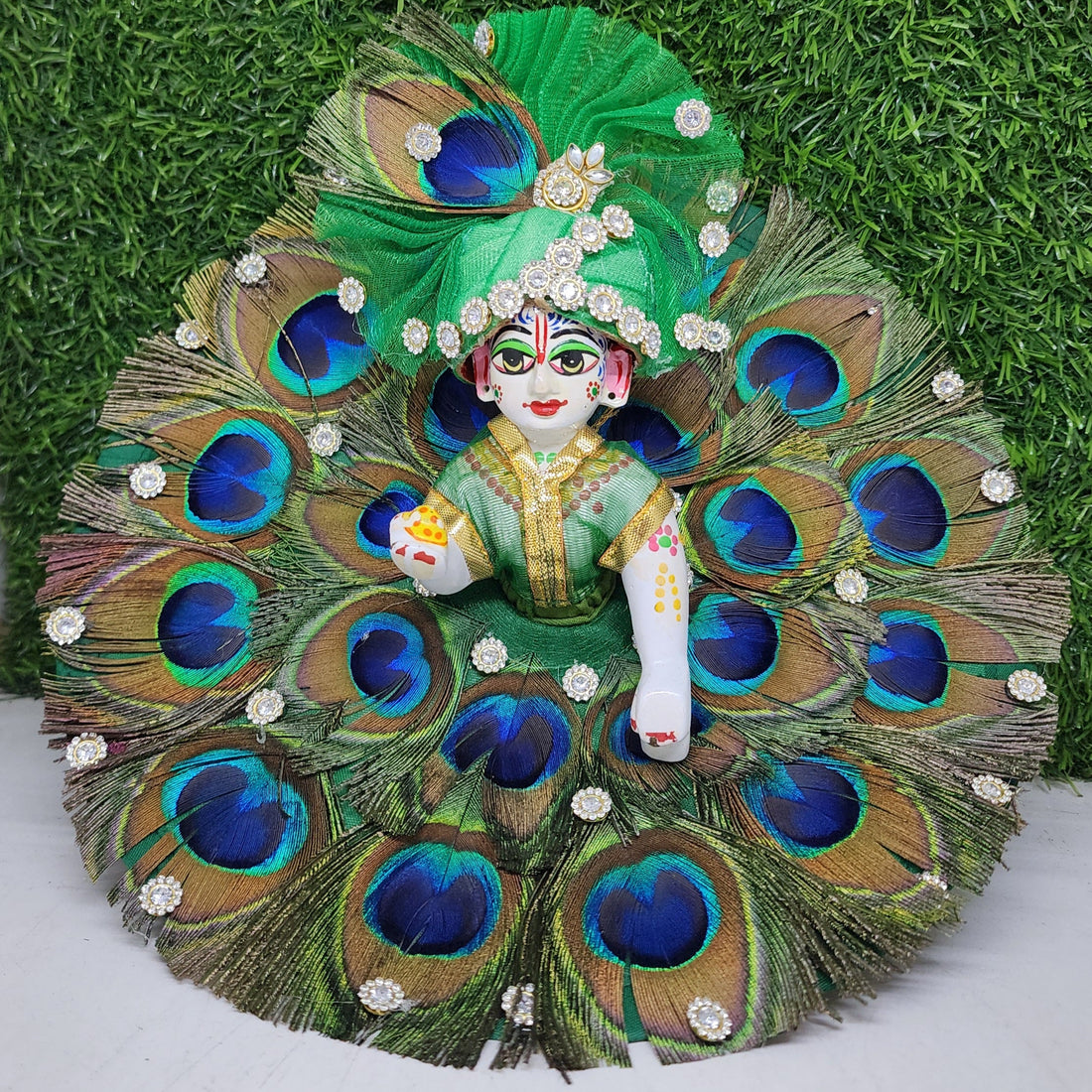 Designer Janmashtami Laddu Gopal Dress with Pagdi | Fancy Kanha Ji Poshak for Festivals | Size 0-6 | Unique Bal Gopal & Krishna Ji Dress