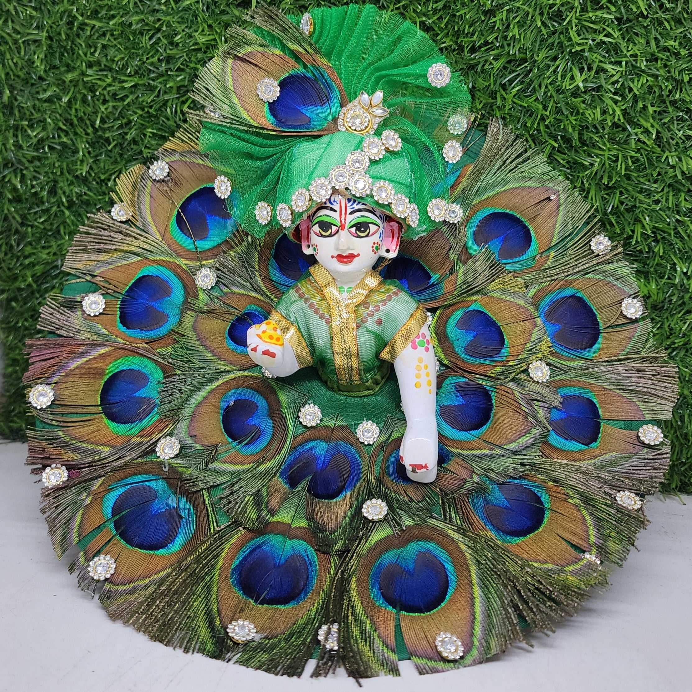 Designer Janmashtami Laddu Gopal Dress with Pagdi | Fancy Kanha Ji Poshak for Festivals | Size 0-6 | Unique Bal Gopal & Krishna Ji Dress
