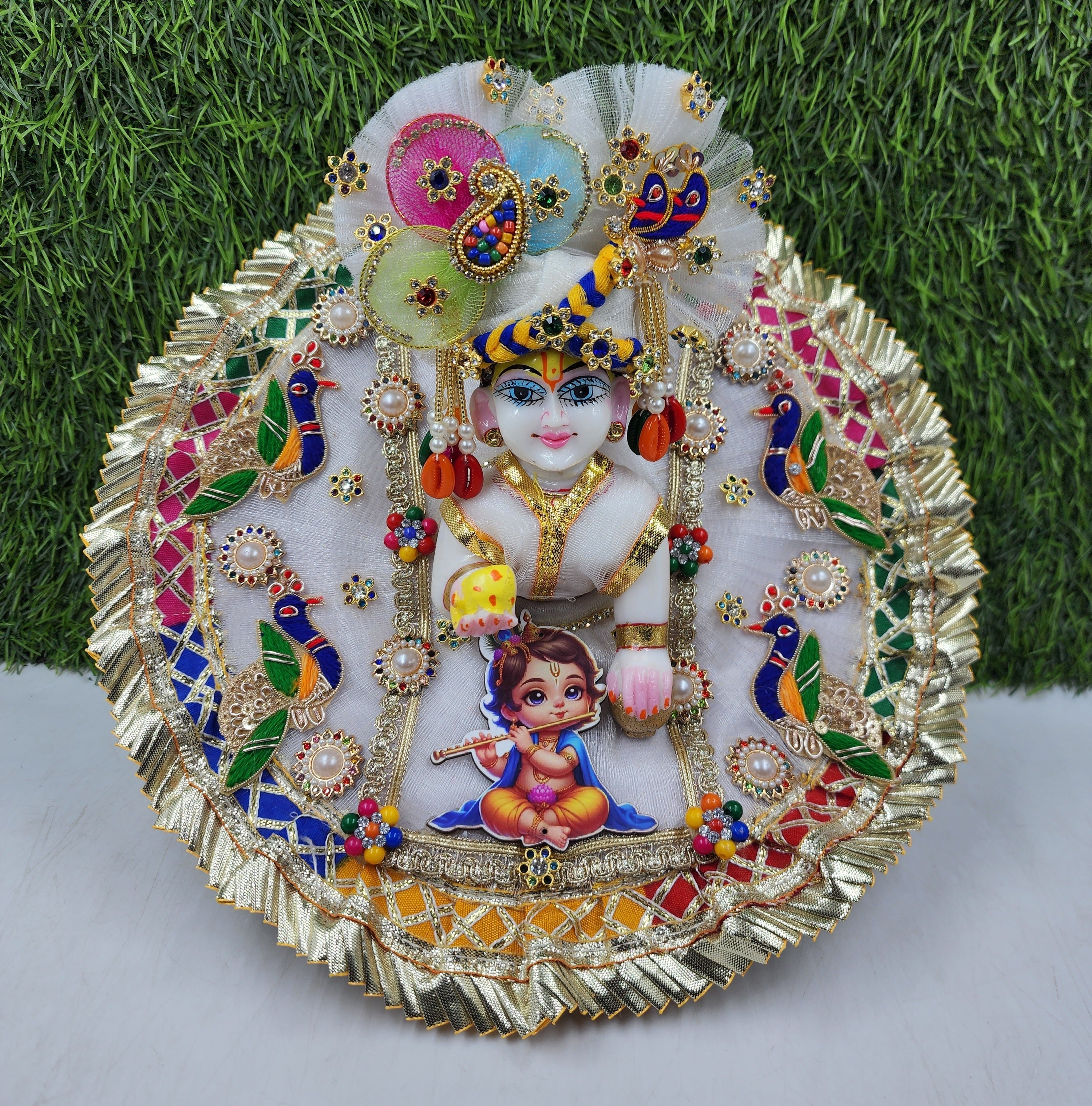 Designer Laddu Gopal Dress - Fancy Kanha Ji Poshak for Janmashtami, Holi & Diwali | Handmade Bal Gopal Dress (Size 0-6) - Unique & Comfortable