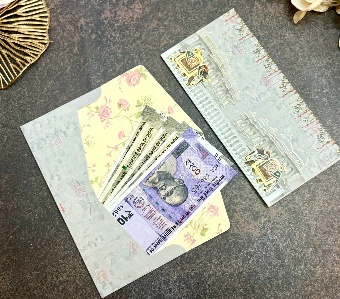 Artistic Goldfoil Paper Money Envelopes - Pack of 10 | Perfect for Janmashtami Celebrations, Laddu Gopal Dress, Kanha Ji Poshak & Bal Gopal Dress