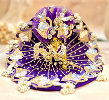Handmade Dark Purple Designer Laddu Gopal Dress | Fancy Kanha Ji Poshak for Janmashtami | Elegant Bal Gopal & Krishna Ji Dress