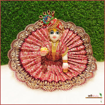 Handmade Designer Purple Laddu Gopal Dress with Sitara Work - Fancy Kanha Ji Poshak for Janmashtami & Festivals | Bal Gopal & Krishna Ji Dress