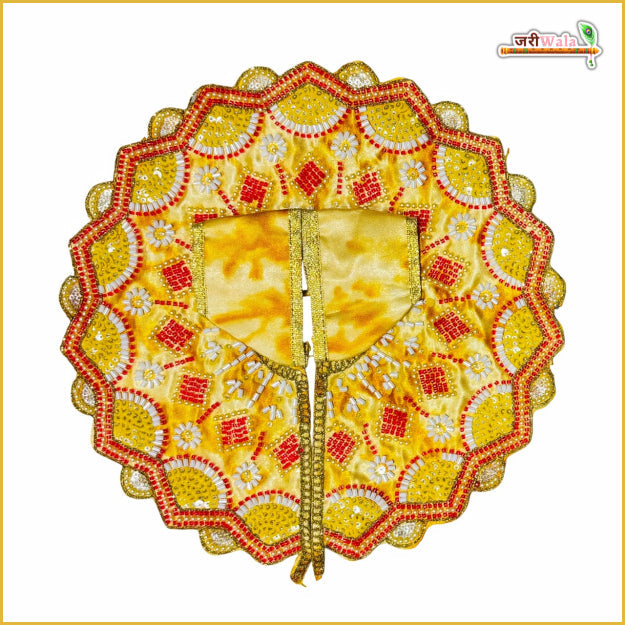 Handmade Yellow Shade Laddu Gopal Dress with Blended Cutdana Moti Work | Designer Kanha Ji Poshak for Janmashtami | Fancy Bal Gopal Dress