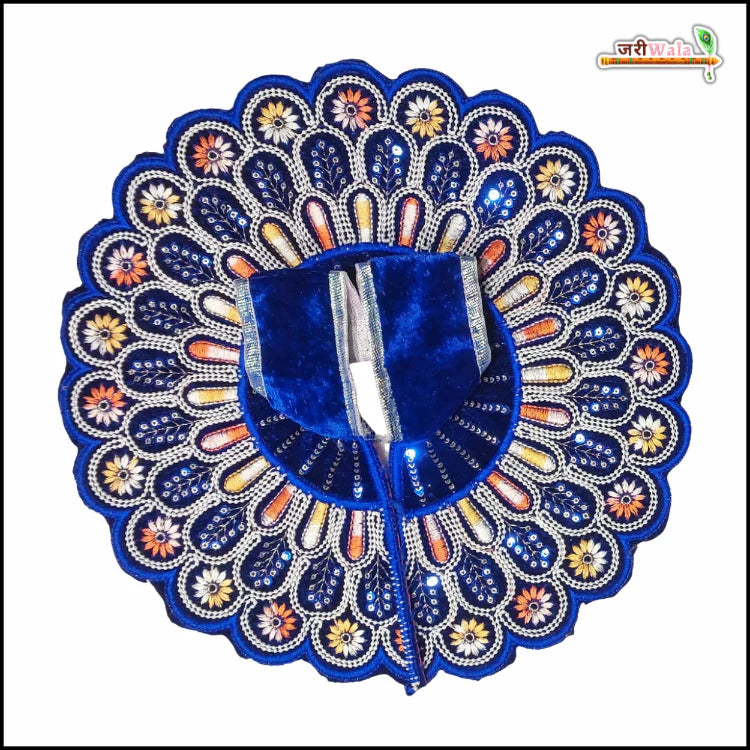 Handmade Designer Blue Laddu Gopal Dress with Sitara Moti Work | Fancy Kanha Ji Poshak for Janmashtami & Festivals | Bal Gopal & Krishna Ji Dress