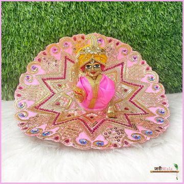 Handmade Baby Pink Designer Poshak with Sitara Stone Work for Laddu Gopal, Kanha Ji, Bal Gopal & Krishna Ji - Perfect for Janmashtami Festival