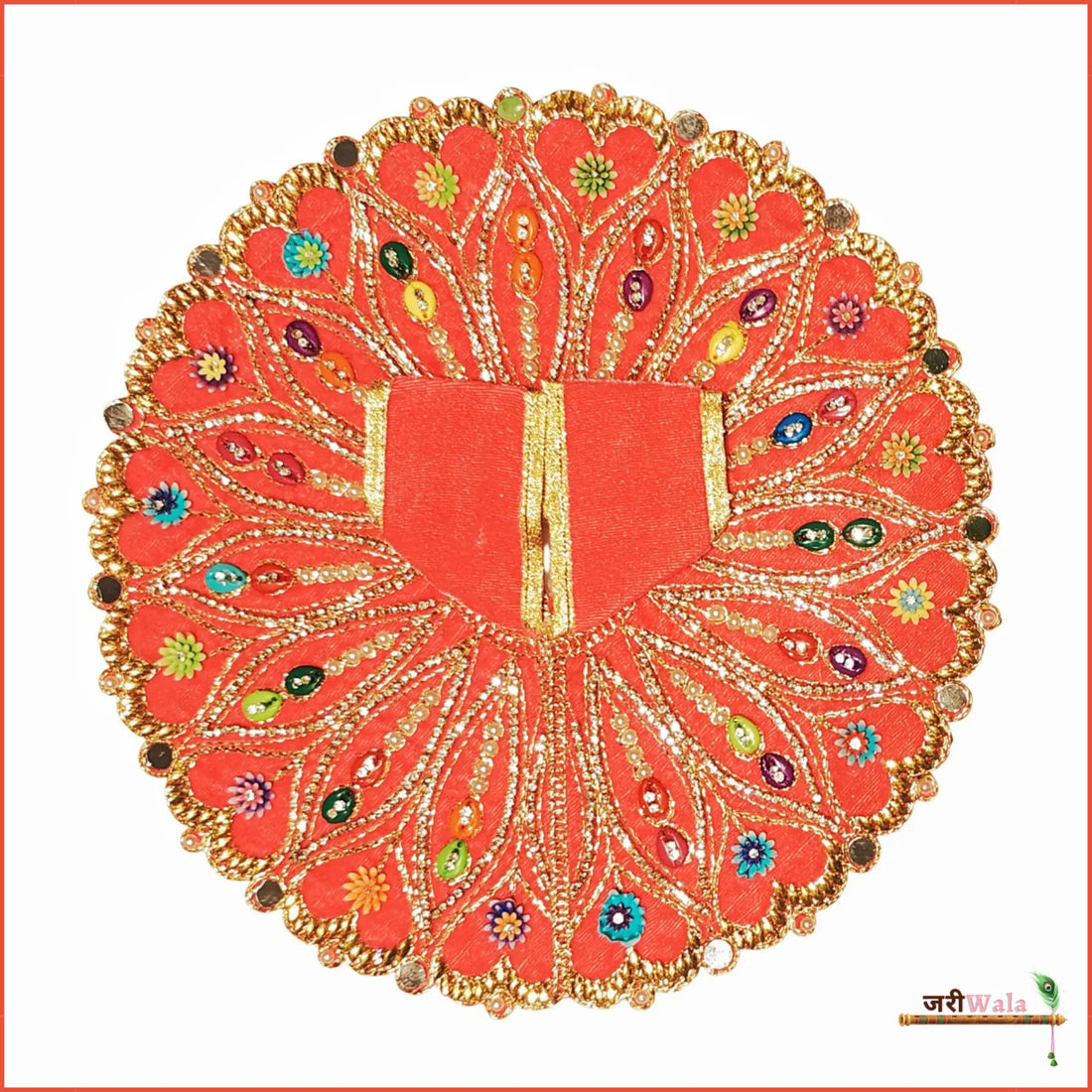 Handmade Shaneel Jarkan Stone Work Laddu Gopal Dress | Designer Kanha Ji Poshak for Janmashtami | Fancy Bal Gopal & Krishna Ji Dress